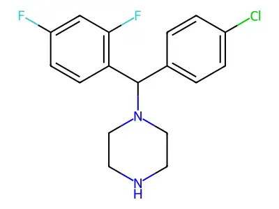 1-[(4-Chlorophenyl)(2,4-difluorophenyl)methyl]piperazine structure