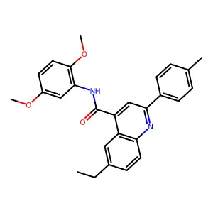 N-(2,5-dimethoxyphenyl)-6-ethyl-2-(4-methylphenyl)-4-quinolinecarboxamide structure