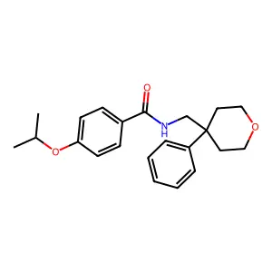 N-[(4-phenyloxan-4-yl)methyl]-4-propan-2-yloxybenzamide structure