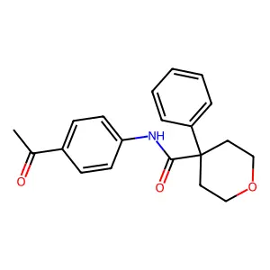 N-(4-acetylphenyl)-4-phenyloxane-4-carboxamide structure