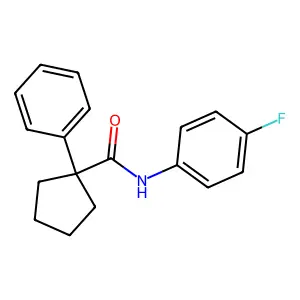 N-(4-fluorophenyl)-1-phenylcyclopentane-1-carboxamide structure