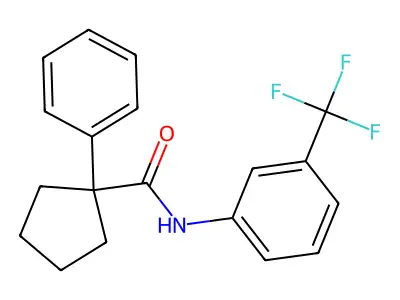 1-phenyl-N-[3-(trifluoromethyl)phenyl]cyclopentane-1-carboxamide structure