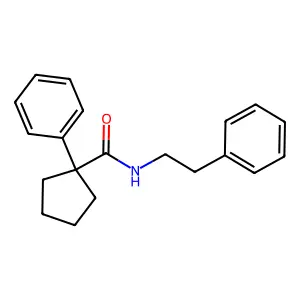 1-phenyl-N-(2-phenylethyl)cyclopentane-1-carboxamide structure