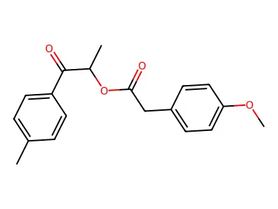 1-Methyl-2-(4-methylphenyl)-2-oxoethyl (4-methoxyphenyl)acetate structure
