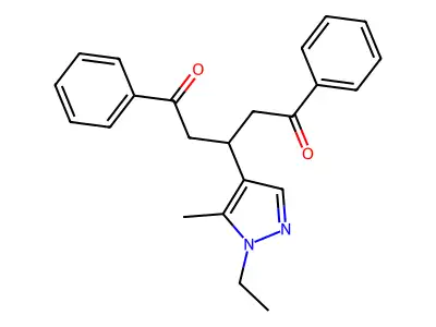3-(1-Ethyl-5-methyl-1H-pyrazol-4-yl)-1,5-diphenyl-1,5-pentanedione structure
