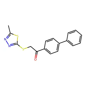 1-(Biphenyl-4-yl)-2-[(5-methyl-1,3,4-thiadiazol-2-yl)sulfanyl]ethanone structure