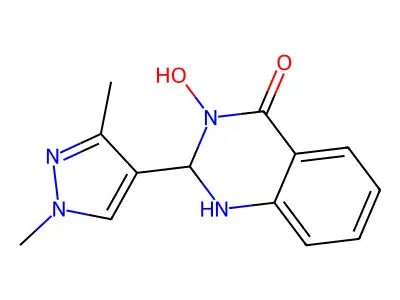 2-(1,3-Dimethylpyrazol-4-yl)-3-hydroxy-1,2-dihydroquinazolin-4-one structure