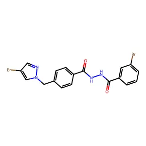 3-bromo-N'-[4-[(4-bromopyrazol-1-yl)methyl]benzoyl]benzohydrazide structure