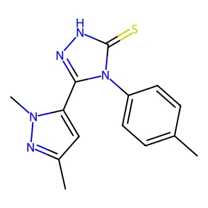 5-(1,3-dimethyl-1H-pyrazol-5-yl)-4-(4-methylphenyl)-4H-1,2,4-triazole-3-thiol structure