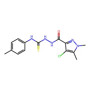 1-[(4-Chloro-1,5-dimethylpyrazole-3-carbonyl)amino]-3-(4-methylphenyl)thiourea structure
