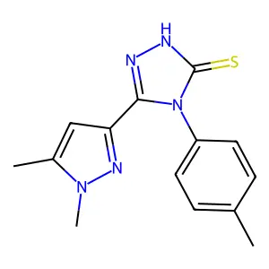 5-(1,5-dimethyl-1H-pyrazol-3-yl)-4-(4-methylphenyl)-4H-1,2,4-triazole-3-thiol structure