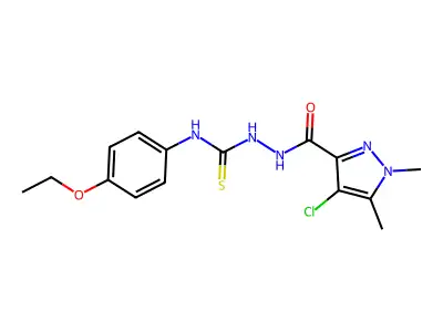 1-[(4-Chloro-1,5-dimethylpyrazole-3-carbonyl)amino]-3-(4-ethoxyphenyl)thiourea structure