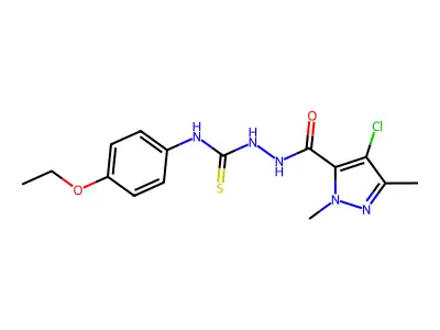 1-[(4-Chloro-2,5-dimethylpyrazole-3-carbonyl)amino]-3-(4-ethoxyphenyl)thiourea structure