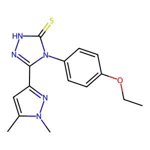 5-(1,5-dimethyl-1H-pyrazol-3-yl)-4-(4-ethoxyphenyl)-4H-1,2,4-triazole-3-thiol structure
