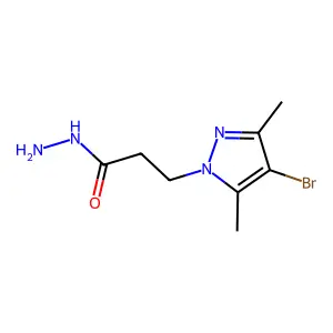 4-Bromo-3,5-dimethyl-1H-pyrazole-1-propanoic acid hydrazide structure