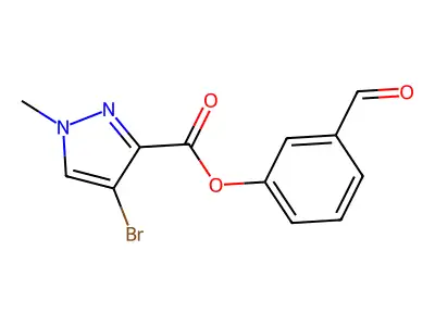 3-Formylphenyl 4-bromo-1-methyl-1H-pyrazole-3-carboxylate structure