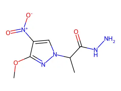 2-(3-methoxy-4-nitro-1H-pyrazol-1-yl)propanehydrazide structure