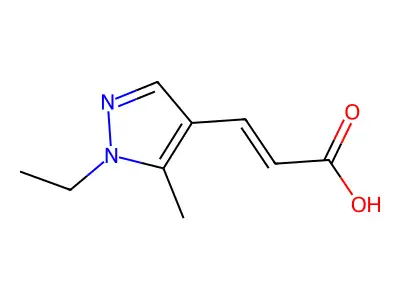 3-(1-Ethyl-5-methyl-pyrazol-4-yl)prop-2-enoic acid structure