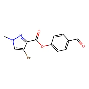 4-formylphenyl 4-bromo-1-methyl-1H-pyrazole-3-carboxylate structure