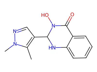 4(1H)-Quinazolinone, 2-(1,5-dimethyl-1H-pyrazol-4-yl)-2,3-dihydro-3-hydroxy- structure