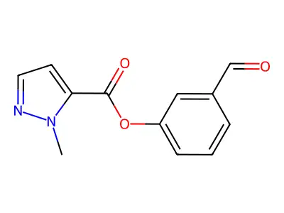 3-formylphenyl 1-methyl-1H-pyrazole-5-carboxylate structure