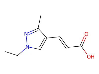 3-(1-Ethyl-3-methylpyrazol-4-yl)prop-2-enoic acid structure