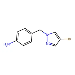 Benzenamine, 4-[(4-bromo-1H-pyrazol-1-yl)methyl]- structure