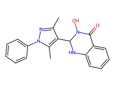 2-(3,5-dimethyl-1-phenyl-1H-pyrazol-4-yl)-3-hydroxy-2,3-dihydroquinazolin-4(1H)-one structure