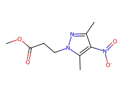 Methyl 3,5-dimethyl-4-nitro-1H-pyrazole-1-propanoate structure