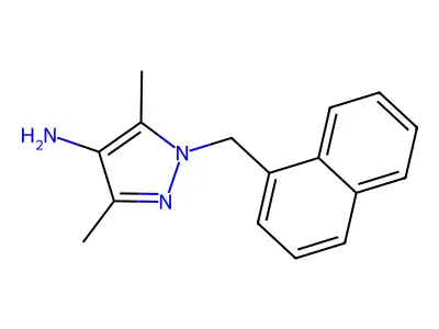 3,5-Dimethyl-1-(1-naphthylmethyl)-1H-pyrazol-4-amine structure