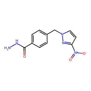 4-((3-Nitro-1H-pyrazol-1-yl)methyl)benzoic acid hydrazide structure