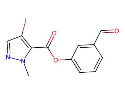 3-Formylphenyl 4-iodo-1-methyl-1H-pyrazole-5-carboxylate structure