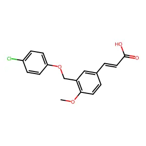 3-{3-[(4-Chlorophenoxy)methyl]-4-methoxyphenyl}prop-2-enoic acid structure