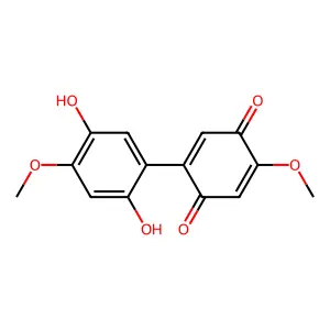 2-(2,5-Dihydroxy-4-methoxyphenyl)-5-methoxycyclohexa-2,5-diene-1,4-dione structure