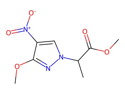 methyl 2-(3-methoxy-4-nitro-1H-pyrazol-1-yl)propanoate structure