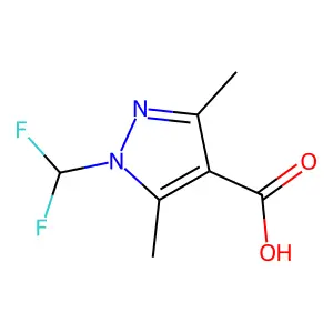 1H-Pyrazole-4-carboxylic acid, 1-(difluoromethyl)-3,5-dimethyl- structure