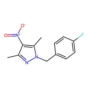 1-(4-fluorobenzyl)-3,5-dimethyl-4-nitro-1H-pyrazole structure