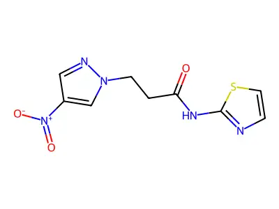 3-(4-nitropyrazol-1-yl)-N-(1,3-thiazol-2-yl)propanamide structure