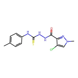 2-[(4-chloro-1-methyl-1H-pyrazol-3-yl)carbonyl]-N-(4-methylphenyl)hydrazinecarbothioamide structure