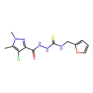 1-[(4-Chloro-1,5-dimethylpyrazole-3-carbonyl)amino]-3-(furan-2-ylmethyl)thiourea structure