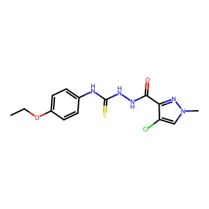 1-[(4-Chloro-1-methylpyrazole-3-carbonyl)amino]-3-(4-ethoxyphenyl)thiourea structure
