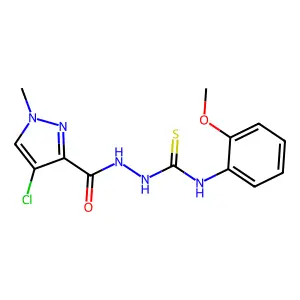 2-[(4-chloro-1-methyl-1H-pyrazol-3-yl)carbonyl]-N-(2-methoxyphenyl)hydrazinecarbothioamide structure