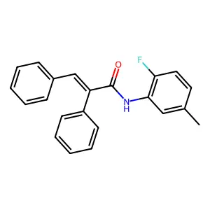 N-(2-fluoro-5-methylphenyl)-2,3-diphenylacrylamide structure