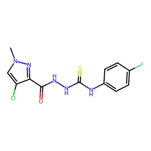 1-[(4-Chloro-1-methylpyrazole-3-carbonyl)amino]-3-(4-fluorophenyl)thiourea structure