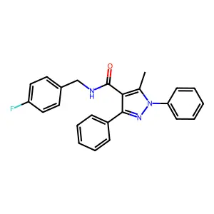 N-(4-fluorobenzyl)-5-methyl-1,3-diphenyl-1H-pyrazole-4-carboxamide structure