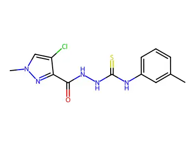 2-[(4-chloro-1-methyl-1H-pyrazol-3-yl)carbonyl]-N-(3-methylphenyl)hydrazinecarbothioamide structure