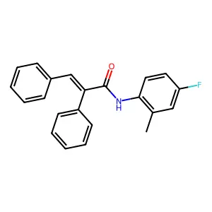 N-(4-fluoro-2-methylphenyl)-2,3-diphenylprop-2-enamide structure