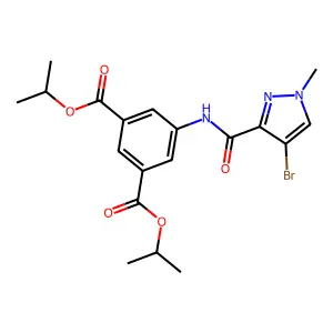 diisopropyl 5-{[(4-bromo-1-methyl-1H-pyrazol-3-yl)carbonyl]amino}isophthalate structure