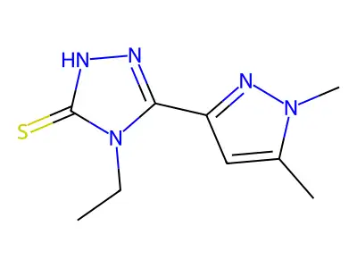 5-(1,5-dimethyl-1H-pyrazol-3-yl)-4-ethyl-4H-1,2,4-triazole-3-thiol structure