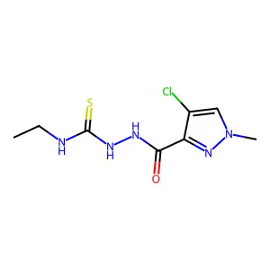 1-[(4-Chloro-1-methylpyrazole-3-carbonyl)amino]-3-ethylthiourea structure